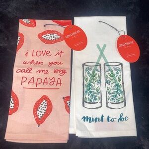 Opalhouse Kitchen Towels I love it when you call me big Papaya AND mint to be